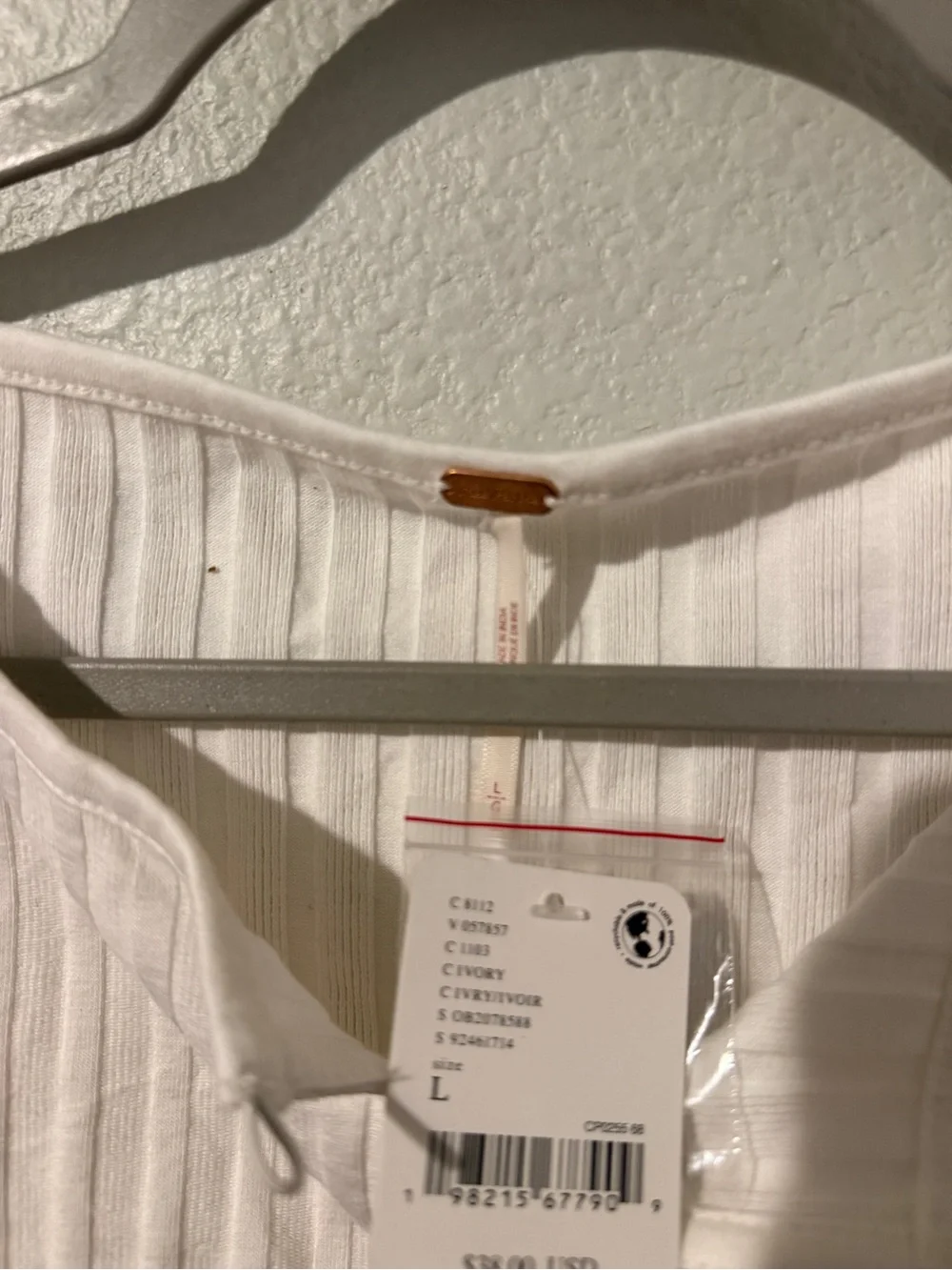 Free People Ribbed Sleeveless Button-Front Tank - White - Picture 3 of 5
